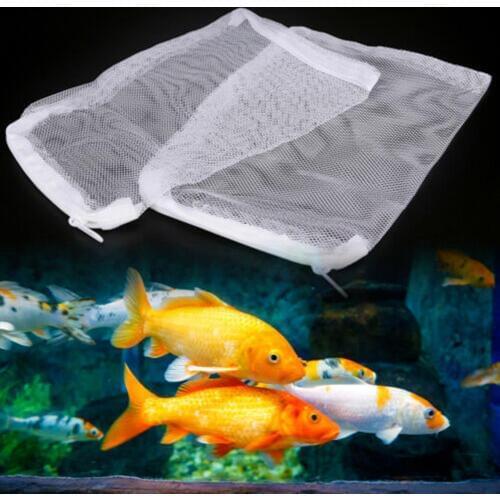 Fish Tank Utensils Aquarium Filter Mesh Net Bag Fish Tank Pond Filtration Media Zippered Pouch Mesh Bag Storage Pouch Tools
