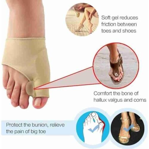 2Pcs=1Pair Toe Separator Hallux Valgus Bunion Corrector Orthotics Feet Bone Thumb Adjuster Correction Pedicure Sock Straightener