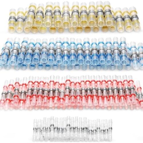 10/20/30/40/50pcs Solder Seal Wire Terminals Waterproof Heat Shrink Solder Butt Connectors Solder Connector Kit