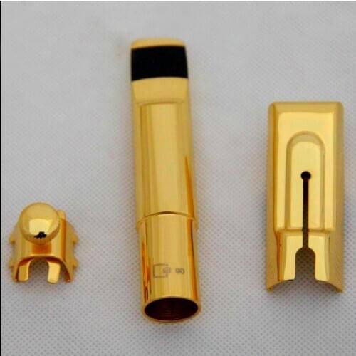 Brand New France Paris S90 Gold Plated Tenor Soprano Alto Saxophone Mouth Piece Sax Metal Mouthpiece + Cap + Ligature Size 56789