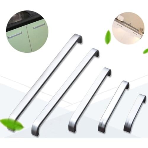 Wardrobe Handle 5 Lengths Solid/Hollow Space Aluminum handle Kitchen Furniture pulls drawer handle 64mm/96mm/128mm/160mm/192mm