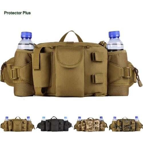 Double Water Bottle Tactical Outdoor Hunting Waist Bag Cyling Hiking Waterproof Phone Pouch Belt Pack Military Camo Pack
