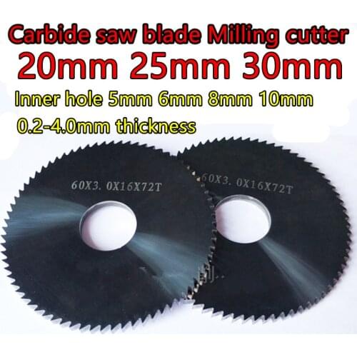 20mm 25mm 30mm x 5 6 8 10mm x 0.2-4.0mm Solid carbide saw blade milling cutter Processing: stainless steel and steel, etc