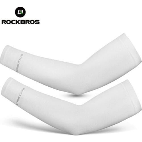 ROCKBROS Bicycle Arm Sleeves Spring Summer Basketball Camping UV Protect Outdoors Sports Ice Fabric Running Arm Warmers