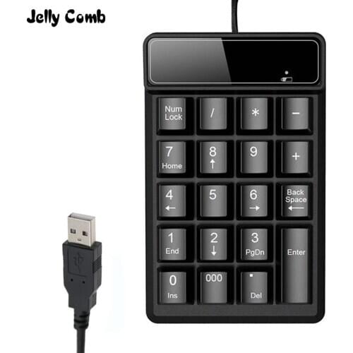 Jelly Comb Wired Mini USB Numeric Keypad Numpad 19 Keys Digital Keyboard for iMac/MacBook Air/Pro Laptop PC Notebook Desktop