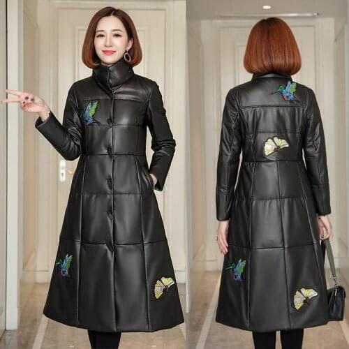 Genuine Leather Jacket Women Vintage Female Sheepskin Coat 95% White Duck Down Womens Down Jacket Chaqueta Cuero Mujer Zjt633