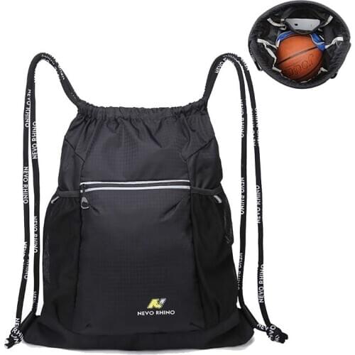 15L Sports Gym Bag Drawstring Boys Basketball Football Training Bag Men Folding Waterproof Fitness Backpack Outdoor Sac De Sport