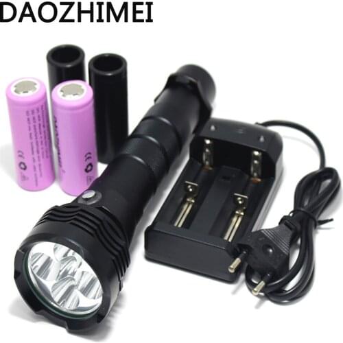 8000LM 5* XM-L2 LED Scuba Diving Flashlight Underwater 80 Meter Torch Waterproof Diver Portable Lantern 26650 battery +Charger