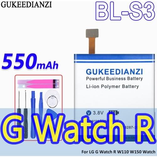 GUKEEDIANZI BL-S3 550mAh High Capacity Battery For LG G Watch R W110 W150 Watch