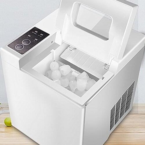 Mini Automatic Electric Ice Maker Commercial Household Small Milk Tea Shop Desktop Manual Round Ice Cube Making Machine 15KG/24H