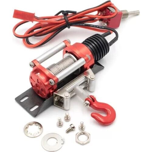 RC Car Metal Steel Wired Automatic Simulated Winch for 1/10 RC Crawler Car Axial SCX10 90046 D90 Traxxas TRX4 Accessories Y09