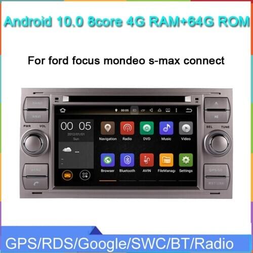 Android 9.0 car audio gps navigaiton multimedia player for ford focus mondeo s-max connect car autoradio with gps wifi