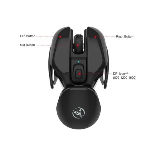 Mute 2.4G wireless mouse, rechargeable office mouse, black/pink optional