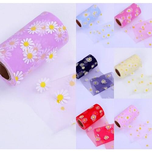 8cm/10cm/12cm/15cm flower tulle roll ribbon 25 yards DIY handmade materials headdress bow bouffant skirt accessories crafts