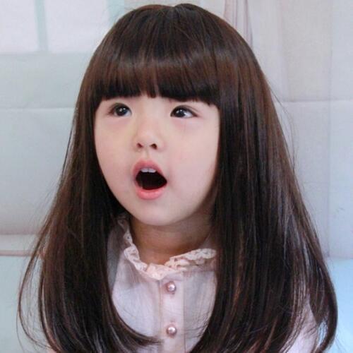 Child Hair Brown/black Children Wig Synthetic Heat Resistant Fiber Straight Christmas present