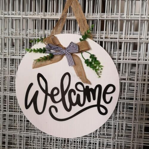 European style handicraft creative wooden brand welcome listing indoor room creative pendant circular listing