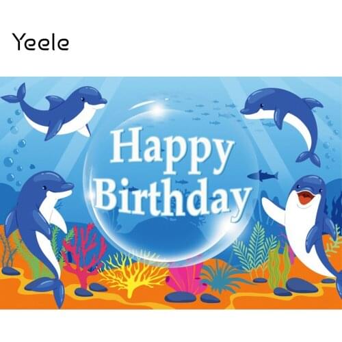 Yeele Baby Birthday Photocall Backdrop Seabed Shark Portrait Photography Party Decor Background Photo Studio Photographic Props