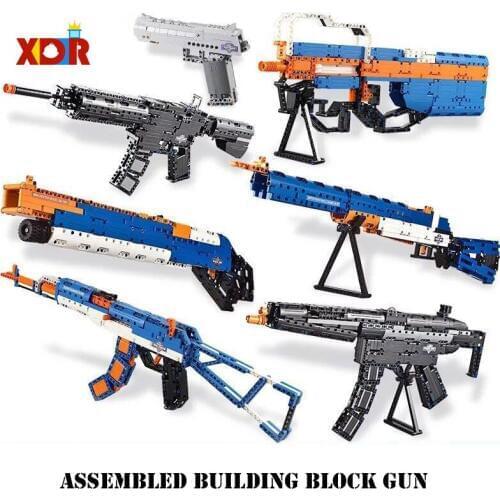 Army Guns Kits Pack Building Blocks Rifle Military 98k AK47 Kids Toys Bricks Weapon Sets Desert Eagle