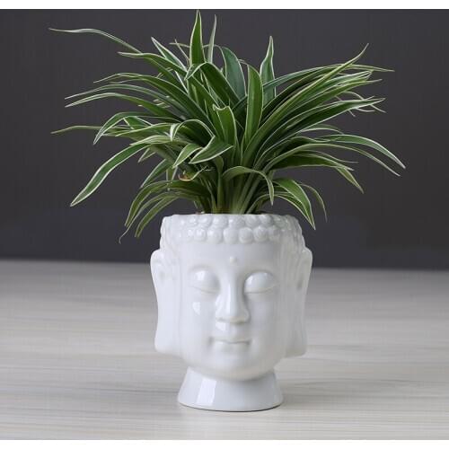 Zen White Flower Pot Ceramic Flower Pot Home Decoration Vase Container Potted Plant Succulent Pot