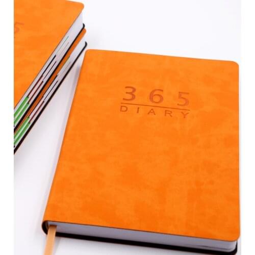 Agenda 2022 365-day Calendar A5 Diary English Language Leather Soft Cover Notebook 362 Pages Planner 2022