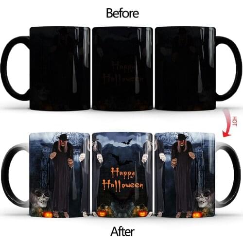 All Saints’Day Coffee Cups and Mugs Creative Color Change Magic Mug 350ml Ceramic Tea Milk Cup Best Halloween Gifts For Friends