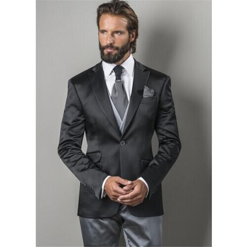 Handsome Groomsmen Notch Lapel Groom Tuxedos Mens Wedding Dress Man Jacket Blazer Prom Dinner (Jacket+Pants+Tie+Vest) A189