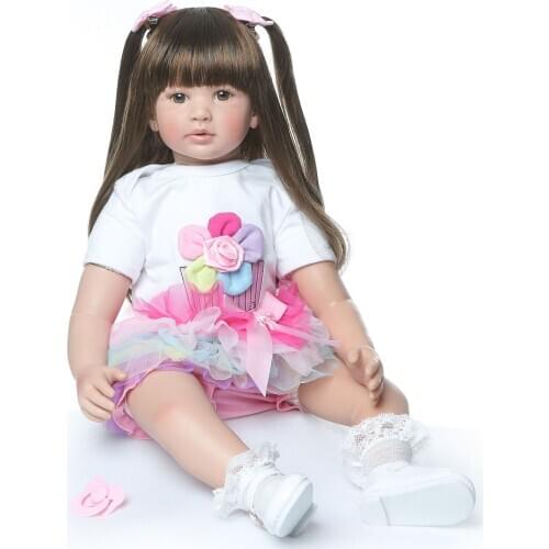 NPK Original 60CM reborn todder girl princess doll long soft hair comb fun toy soft touch lifelike real doll gift Christmas