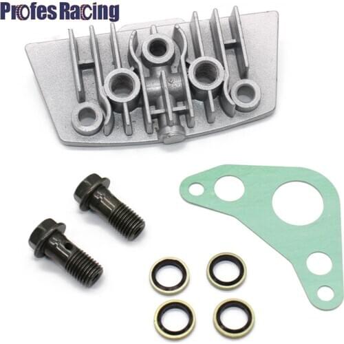 50cc 70cc 90cc 110cc Motorcycle Oil Cooler Adapter Engine Cylinder Cover Oil Cooler Horizontal Engine Adapter Engine Cylinder