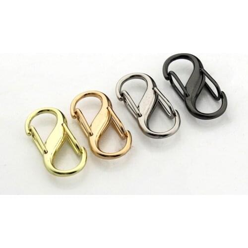 2pcs Metal S-type Buckle Fashion Mini Snap Hook Necklaces Connectors For Leather Craft Bag Key Ring DIY Jewelry Findings