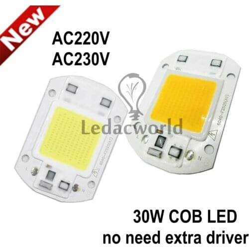 AC220V 30W High Power LED COB Light Cold White Warm White 400-840nm Red Green Blue Light Source