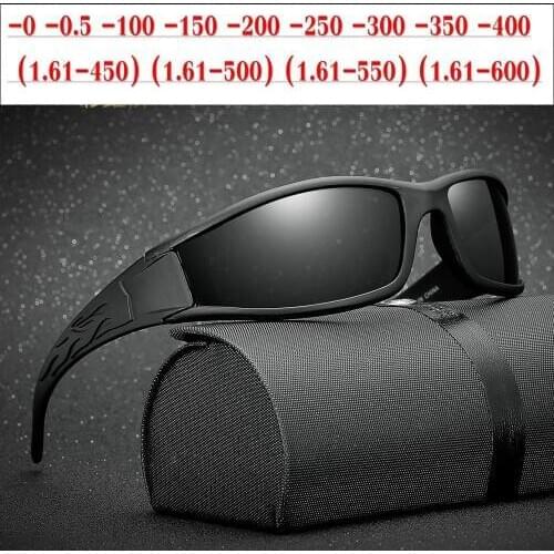 2019 Diopter SPH 0 to -6.0 Finished Myopia Sunglasses Men Women Nearsighted Polarized Glasses Optical square driving goggles NX