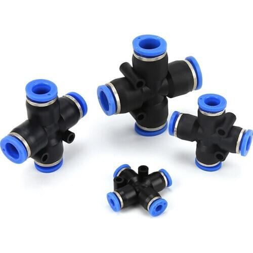 4mm 6mm 8mm 10mm 12mm Hose Tube Union Cross One Touch Air Pneumatic Push In Pipe Fitting Quick Connector