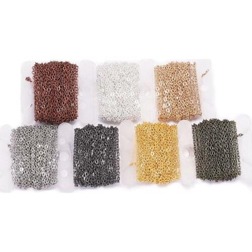 5M 1.5-2.5 mm Gold Plated Necklace Chain For Jewelry Making Findings DIY Necklace Chains Materials Handmade Supplies Wholesale