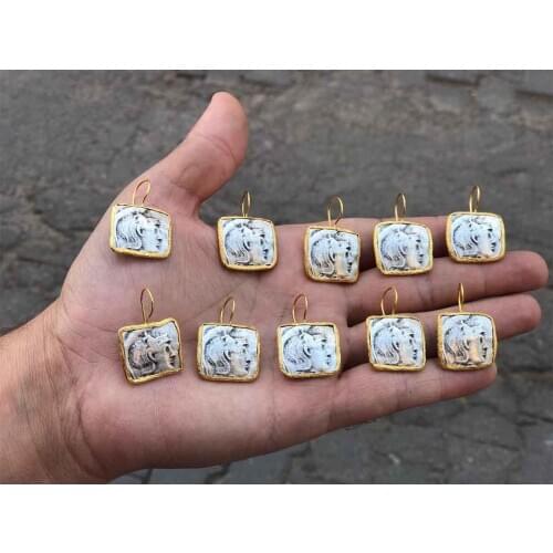 Rectangle Antique Imperial Benefit Retro Authentic Earrings