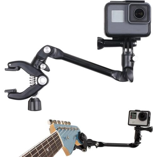 Adjustable Instrument Guitar Music Jam Mount Rotating Stage Clamp for GoPro Hero 7 6 5 4 for Sjcam Sj6 for Xiaoyi 4K Accessory