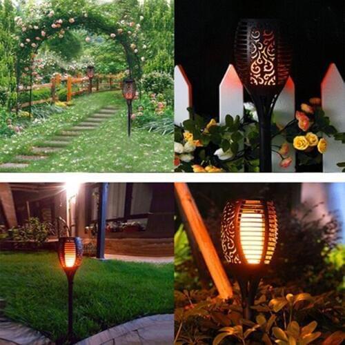 LED Solar Flame Flickering Lawn Lamps Torch Light Flame Light Waterproof Outdoor Garden Decoration solar lamp Induction lamp