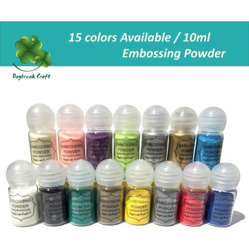 Pack of 5) 10ml 3D paper decorating Metallic Paint Embossing Powders for Scrapbooking embellishments