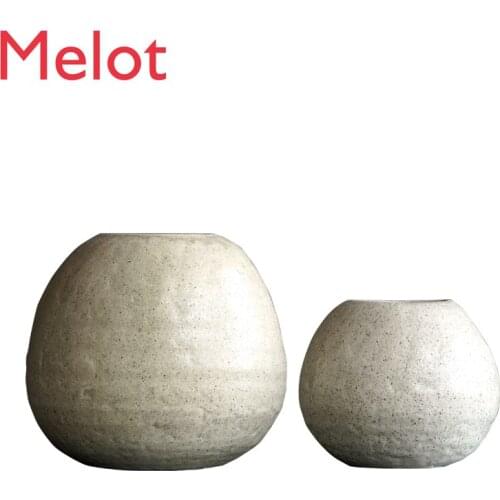 Vase Nordic Style Handmade Ceramic Flowerpot Pottery Pot Modern Minimalist Wide Mouth Vase Crafts home flower pots decorative