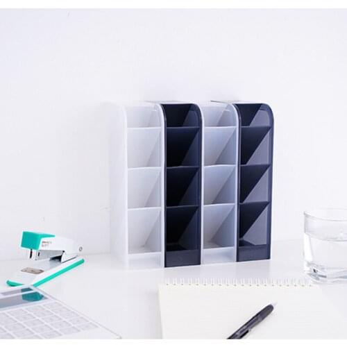 Makeup Brush Storage Box Oblique Insertion Type Frosted Pen Holder Desktop Shelf Desktop Storage Box Tran