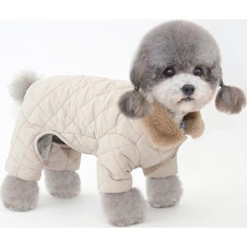 Winter Dog Jumpsuit four leg Warm Dog Clothes fur Collar Pet Outfit Puppy Costumes Small Dog Clothing Coat Jacket Overalls Pants