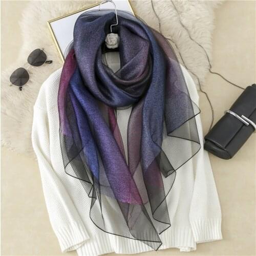 Real Silk and Wool Women Scarf Lady Headband 2021 New Scarves Pashmina Shawl Wraps Bandana Hijab Big Size Beach Foulard Femme