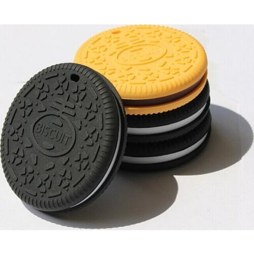 10pcs/lot Babys First Biscuit Silicone Teething Pendant For Baby Teething Pendant Biscuit Teether necklace nursing bead