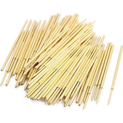 100pcs PAL75-B1 1.0mm Dia 33.3mm Length Metal Spring Pressure Test Probe Needle