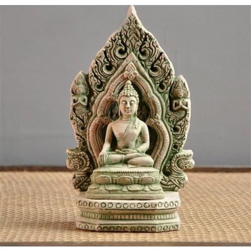 2pcs Sand Stone Sculpture Buddha Statues Southeast Asia Home Decoration Town House Evil Spirits Desktop Zen Ornaments