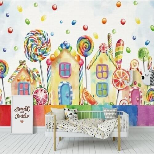 Milofi custom 3D wallpaper mural cartoon house lollipop childrens room living room bedroom background wall decoration painting