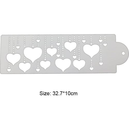 1pc Heart Stencils Decoration Template DIY Scrapbook Diary Doodle Painting Template Baking Tools Reusable