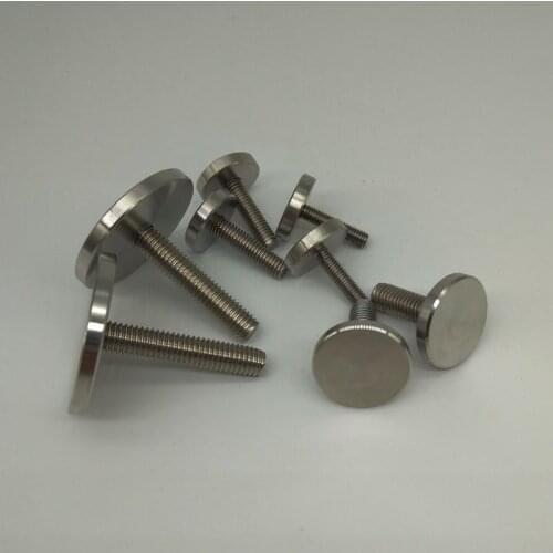 4pcs M5 Stainless Steel Mirror Hand Twist Screws Bolts Fixed Round Head Knob Advertising Decorative Nail Screw Bolt