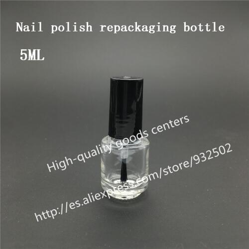 500pcs/lot 5 ml empty nail polish bottle bottles with white black lid,Small Glass Nail Polish Bottle,Mini Glass Bottle