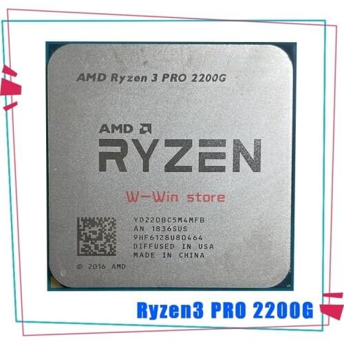 AMD Ryzen 3 PRO 2200G R3 PRO 2200G 3.2 GHz Quad-Core CPU Processor 65W YD220BC6M4MFB Socket AM4