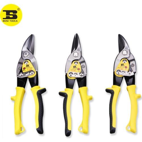 BOSI 10''/250mm Aviation Snips Iron Scissors For Cutting Stainless Steel Plate Wire Mesh